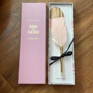 Feather Pen BRAND NEW- Pink and Gold Birds of a Feather Refillable! 🖊️🪶💕⭐️✍️